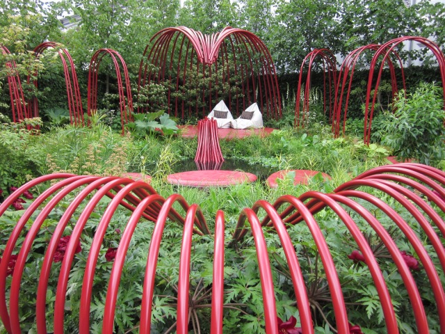 The British Heart Foundation's show garden at Chelsea Flower Show in 2011. Designed to raise awareness of their Mending Hearts campaign