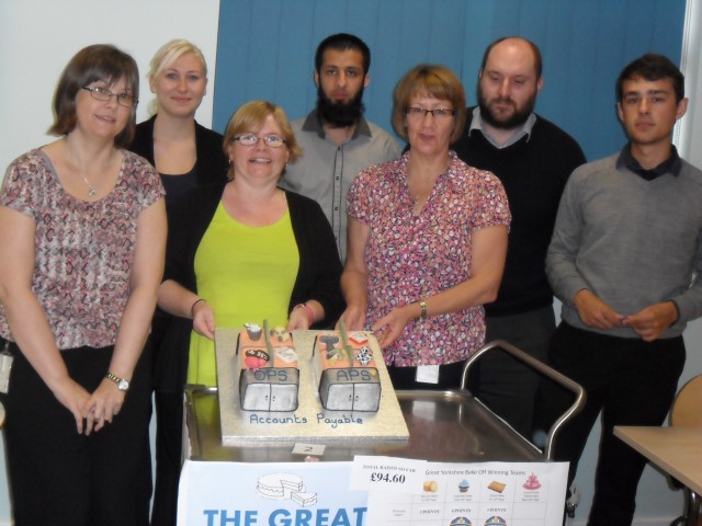 The Great Yorkshire Bake-off Bakers with Attitude team themed cake