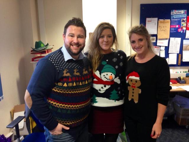Instore show off their festive jumpers